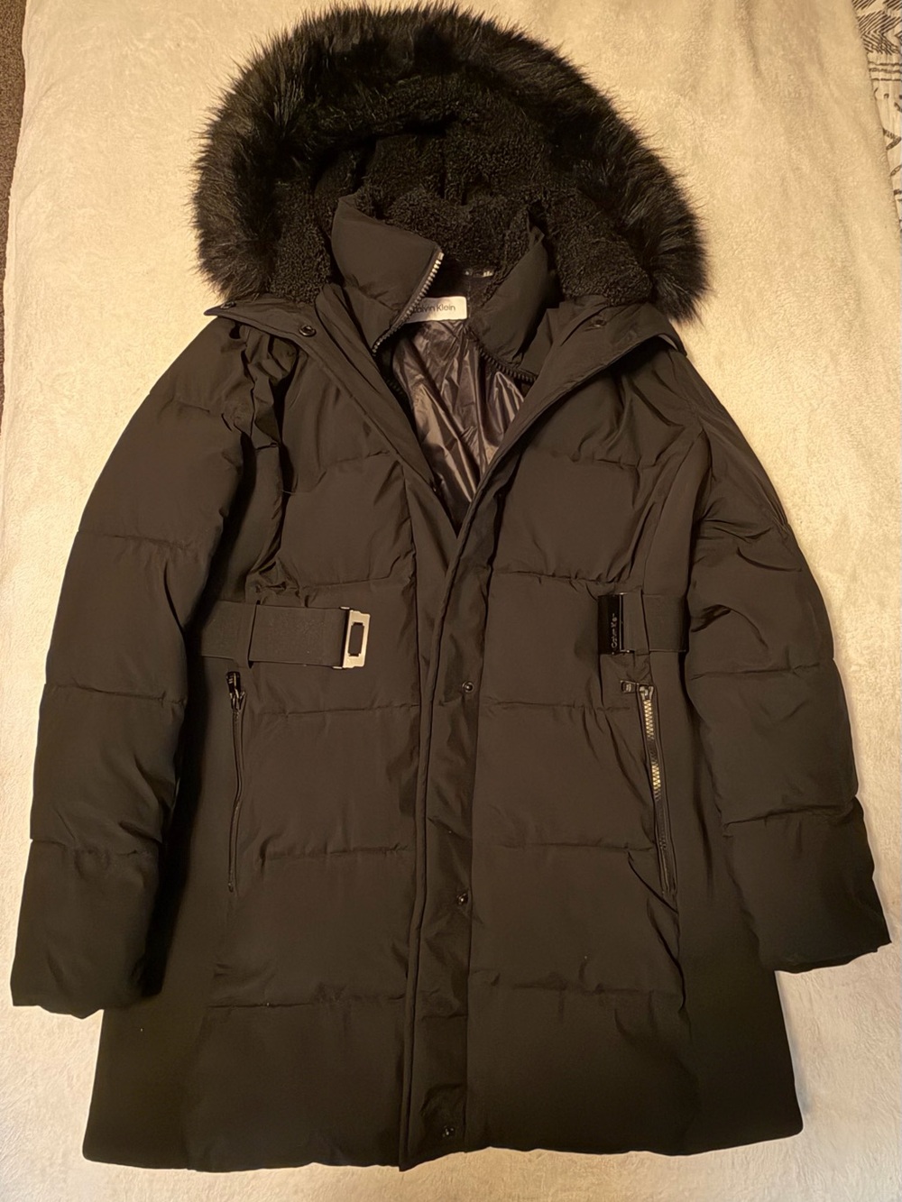 Calvin Klein Black Sherpa-Lined Jacket
